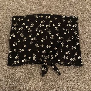 black floral tube top